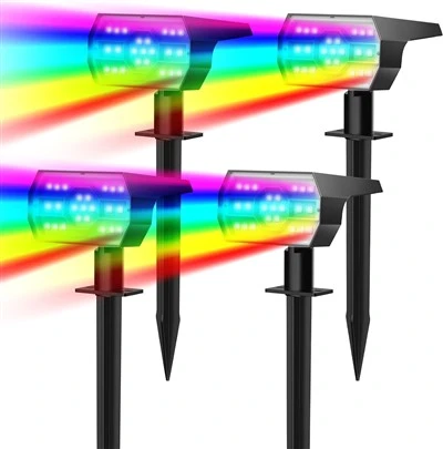 Bahçe Yard Peyzajı İçin Çok Renkli RGB Dış Mekan Güneş Rengi Değişen Işıklar